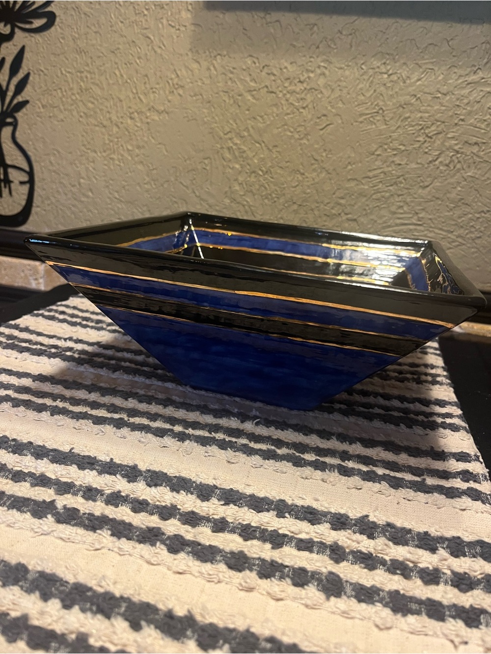 Vintage Cobalt Blue Handmade Square Dish - Picture 4 of 9